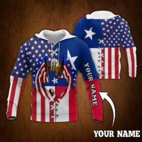 Personalized Texas Lone Star Custom Name Zip Hoodie DDH3178ZHCT