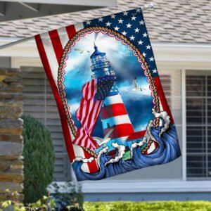 Lighthouse American Flag MLH2163F