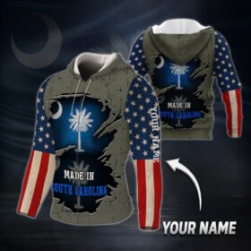 Personalized Made In South Carolina Patriotic South Carolina Zip Hoodie MLH2120ZHCT