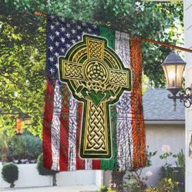 Irish Celtic Cross. Irish American Flag THH3643Fv2