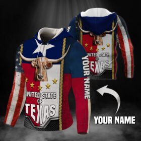 Personalized Texas American. United State Of Texas Custom Name Zip Hoodie THN3685ZHCT