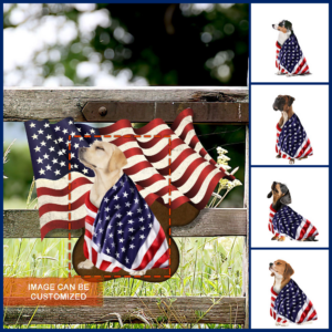 Personalized Hanging Metal Sign Patriot Dog With American Flag BNL419MSCT