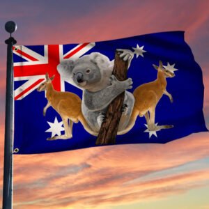 Australian Flag Aussie Kangaroo Koala Australian Day Grommet Flag TRV1732GF