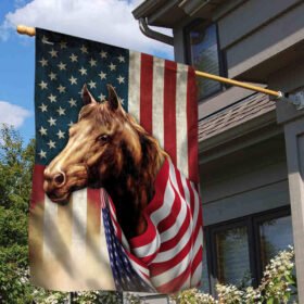 Horse Wrapped In Glory. American Patriotic Horse Flag THN3710F
