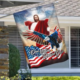 Jesus Christ Eagle Flag One Nation Under God MLH2159F