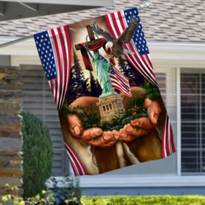 God Bless America. God's Hands American Flag THN3722F