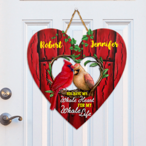 Personalized Cardinal Couple Custom Wooden Sign Valentine NNT315WDCT