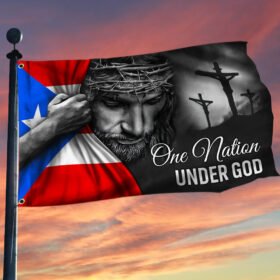 Jesus Flag One Nation Under God Jesus Puerto Rico Grommet Flag TRL1697GF