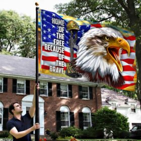 Eagle American Grommet Flag, Home Of The Free Because Of The Brave QNK1056GF