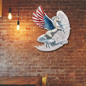 Horse Angel Wing Hanging Metal Sign LHA2024MS
