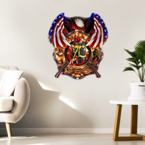 Firefighter Hanging Metal Sign Burn NTB467MS