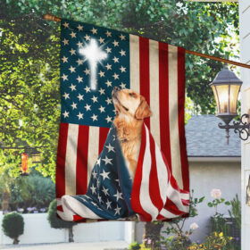 Golden Retriever American Wrapped in Glory Flag