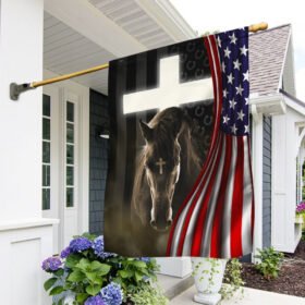 Horse American Flag Stand With God BNT288Fv2