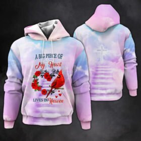 A Big Piece Of My Heart Lives In Heaven Cardinal Hoodie QNN685Hv1