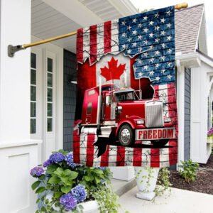 Freedom Convoy 2022 Flag, American Canadian Truckers For Freedom, Canadian Trucker, Canadian American Flag THN3755F