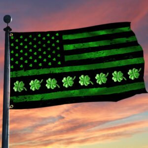 Irish Grommet Flag, St. Patrick's Day Shamrock QNK311GF