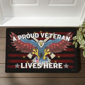 Veteran Doormat A Proud Veteran Lives Here TRH1809DM
