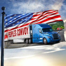 People's Convoy Grommet Flag, Freedom Convoy 2022, Truckers For Freedom, Mandate Freedom QNH02GFv3