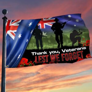 Australia Veteran Grommet Flag Thank You Lest We Forget LHA2079GF