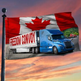 Freedom Truck Convoy 2022 Grommet Flag, Truckers For Freedom, Canadian Trucker, Mandate Freedom QNH02GFv2