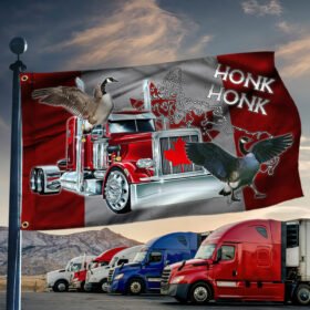 Truck. Freedom Convoy 2022. Truckers For Freedom. Mandate Freedom Canada Bird Honk Honk Grommet Flag TPH76GF