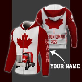 Personalized 3D Zip Hoodie Truck Freedom Convoy 2022 BNT488ZHCT