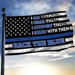 Police Flag Back The Blue American Police Grommet Flag TRH1814GFv1
