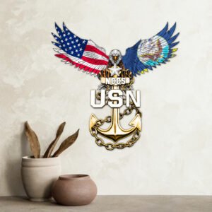 United States Navy Senior Chief Rank Hanging Metal Sign Blue TPH19MSv1