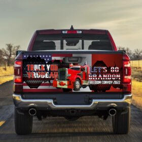 Freedom Convoy 2022 Trucker Truck Tailgate Decal Sticker Wrap Let's Go Brandon NNT400TD