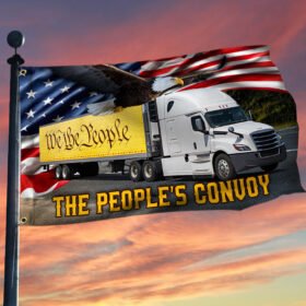The People's Convoy Grommet Flag, American Truckers QNK1073GF