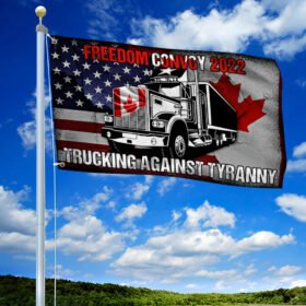 Freedom Convoy 2022 Grommet Flag Trucking Against Tyranny LHA2082GF