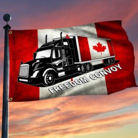 Freedom Not Fear Flag Truckers For Freedom Freedom Convoy 2022 Canadian Trucker Mandate Freedom TRL1782GF