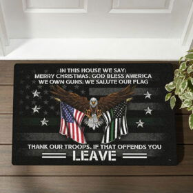 Patriotic Doormat In Our House We Value God Family Country DDH3343DM