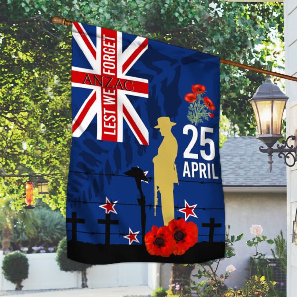 New Zealand Veteran Anzac Day Flag Lest We Forget LHA2077F