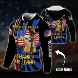 Personalized Zip Hoodie Veteran Honor The Fallen Thank The Living LNH056ZHCT