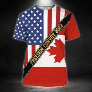 Freedom Convoy 2022 Canadian American 3D T-Shirt THB3748TS