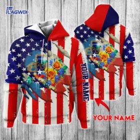 Personalized Custom Texas 3D Zip Hoodie Rose NNT291ZHCT