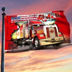 Canadian Freedom Convoy Flag, Truckers For Freedom, Mandate Freedom Truck Grommet Flag THH3750GFv3