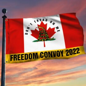 Gadsden Flag, Don't Tread On Me Grommet Flag, Freedom Convoy 2022, Mandate Freedom, Truckers For Freedom, Canada Truckers  QNK1066GF