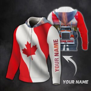 Personalized Freedom Convoy 2022 Zip Hoodie, Canadian Trucker, Truckers For Freedom, Mandate Freedom QNK1061ZHCT