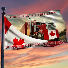 Freedom Convoy 2022 Grommet Flag God Bless The Truckers BNT493GF