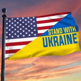 US Ukraine Grommet Flag Stand With Ukraine DDH3333GF