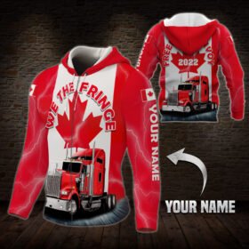 Personalized Canadian Trucker. Freedom Convoy. We The Fringe Canadian 3D Zip Hoodie THN3747ZHCTv2