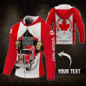 Personalized Canadian Truck. Freedom Convoy. Truckers For Freedom 3D Zip Hoodie THN3758ZHCT