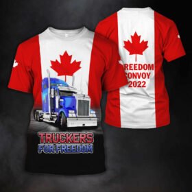 Truckers For Freedom 3D T-shirt, Canada Trucker, Freedom Truck Convoy 2022 QNN707TS
