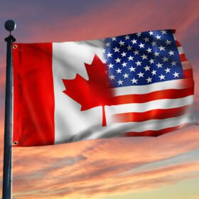 Freedom Convoy 2022 Canadian & American Grommet Flag Thank You Truckers DBD3266GFv2