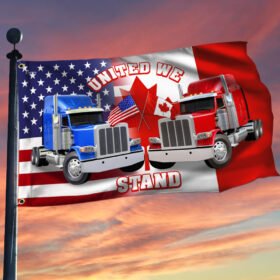 Freedom Convoy 2022 Canada America Flag, Truckers For Freedom, Canadian Trucker, Mandate Freedom, Support Trucker Grommet Flag THN3759GF