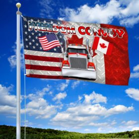 Freedom Convoy 2022 Canada Flag, Truckers For Freedom, Mandate Freedom, Support Trucker Grommet Flag THN3762GF