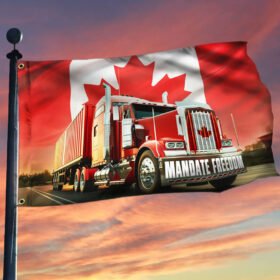 Freedom Convoy 2022 Flag, Truckers For Freedom, Canadian Trucker, Mandate Freedom Grommet Flag THB3757GF