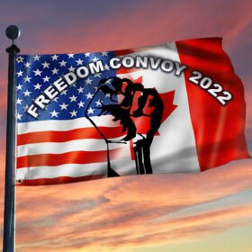 Freedom Convoy 2022 Grommet Flag Canada & America DBD3266GFv1